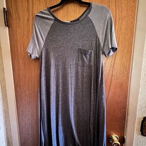 Small Charcoal Heathered Carly LuLaRoe Dress